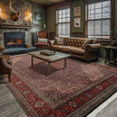 8x11 Navy, Rust Hand Knotted 100% Wool 250 KPSI Authentic Mahi Tabrizz Oriental Area Rug