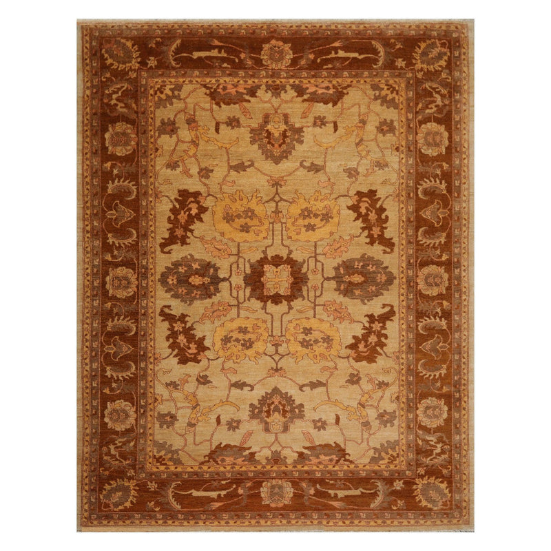 8'3"x11'4" Hand Knotted Wool Stone Wash Peshawar Vegetable Dye Area Rug Beige/Tan