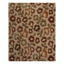 7'11"x9'9" Hand Knotted Floral Wool & Silk Tibetan Oriental Area Rug Beige