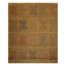 7'11" x 9'10" Hand Knotted Wool Geometric Tibetan Oriental Area Rug Brown Modern