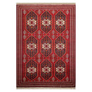 6'6" x 9'6" Hand Knotted Afghanistan Tribal Wool 200 KPSI Veg Dyes Area Rug Red