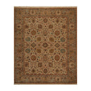 8' x 9'11" Hand Knotted Wool Traditional Agra 200 KPSI Oriental Area Rug Beige