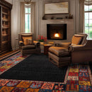 8'1"x 11'8" Hand Knotted Wool Gabehh Kashkuli 200 KPSI Oriental Area Rug Charcoal