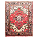 5' x 6'5" Hand Knotted Traditional 100% Wool Herizz Oriental Area Rug Red Ivory