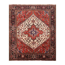 5'3" x 6'4" Hand Knotted Wool Herizz Vegetable dyes Oriental Area Rug Ivory