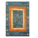 4' x 5'11" Hand Knotted 100% Wool Traditional Gabbehh Oriental Area Rug Blue