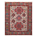 3'10" x 4'9" Hand Knotted 100% Wool Flat pile Area Rug Traditional Ivory