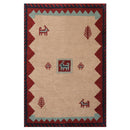4'1" x 6'1" Hand Knotted Wool thick pile Gabbeh Area Rug Traditional Beige