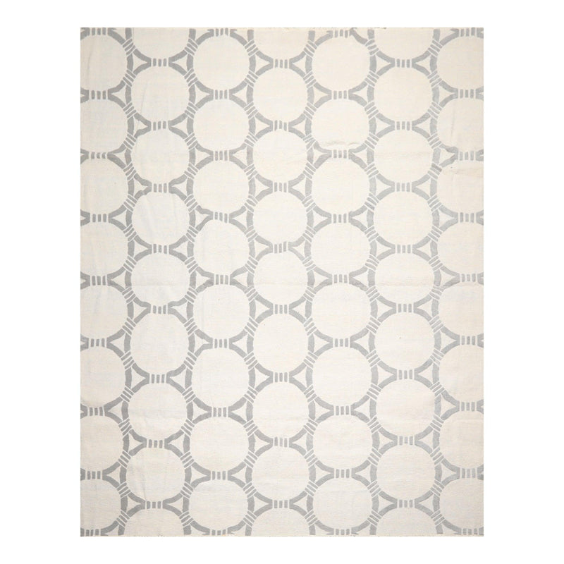 9'4" x 12'2" Hand Knotted Wool Contemporary High Low Pile Oriental Area Rug Tone on Tone Gray