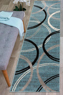 Rugshop Modern Wavy Circles Design Runner Rug 2' x 7' 2" Blue by TinyTreasures Baby Boutique