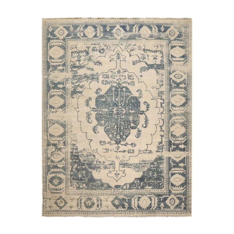 9'x12' Custom Made Hand Knotted Designer Wool Oushak Oriental Area Rug Beige