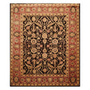 8’4" x 9’10" Hand Knotted Wool Peshawar Super Fine Oriental Area Rug Dark Chocolate