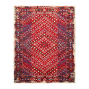 8 x 11 Boho Chic 100% Wool Area Rug Red Made in USA