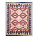 8 x 11 Geometric Panel Style Wool Area Rug Ivory Made in USA