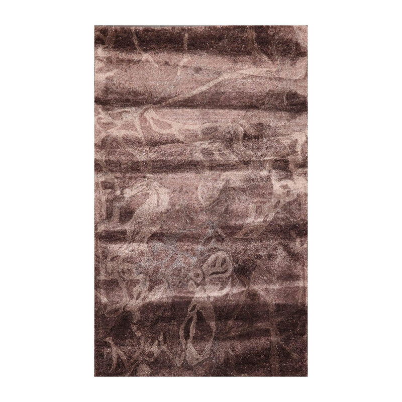3'6" x 5'6" Handmade Traditional 100% Viscose Oriental Area Rug Aubergine