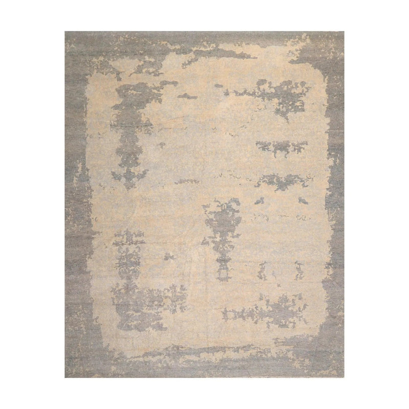 9’x12’ Hand Knotted Designer Tibetan Wool Antique Reproduction Area Rug Beige