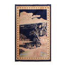 6' x 9' Hand Knotted 100% Wool Art Deco Traditional Oriental Area Rug Navy