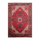 6'11" x 9'11" Hand Knotted 100% Wool Herizz Traditional Oriental Area Rug Red
