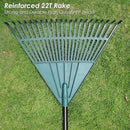 ORIENTOOLS Garden, Adjustable Lightweight Steel Poly Shrub Rake, Plastic Head, 22 Tines, 42 to 60 inches (Black Handle) by GreenHaven Gardens