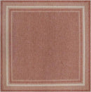 Unique Loom Outdoor Border Collection Area Rug - Soft Border (13'Square, Rust Red/ Ivory) by GreenHaven Gardens