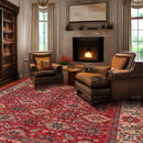 8'10" x 11'7" Hand Knotted 100% Wool Traditional Mahal Oriental Area Rug Red
