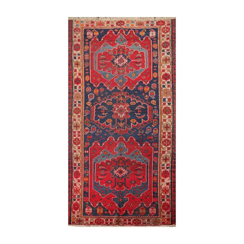 5'10'' x 12'2'' Antique Runner Hand Knotted Wool Kazak Oriental Area Rug Navy