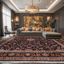 9' x 12'6" Hand Knotted Wool Kashaan Traditional 200 KPSI Oriental Area Rug Navy