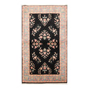 4' x 6' Hand Knotted 100% Wool Rare Romanian Saroukk Area Rug Black