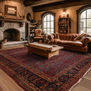 9'1" x 12'3" Hand Knotted 100% Wool Antique Lilihaan Traditional Area Rug Rose