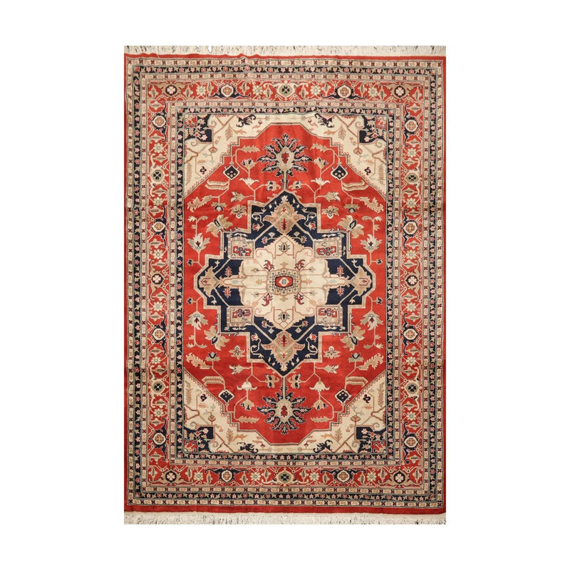 8'2'' x 11'9'' Hand Knotted 100% Wool Rare Romanian Herizz Area Rug Burnt Orange