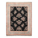 7'8'' x 9'8'' Hand Knotted Wool Rare Romanian Saroukk Traditional Area Rug Black