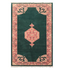 5' x 9'9'' Palace Hand Knotted Wool Rare Romanian Hamadaan Area Rug Emerald
