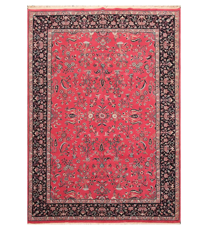6' x 8'11'' Hand Knotted Wool PakPersian 16/18 Isphahan 300 KPSI Area Rug Pink