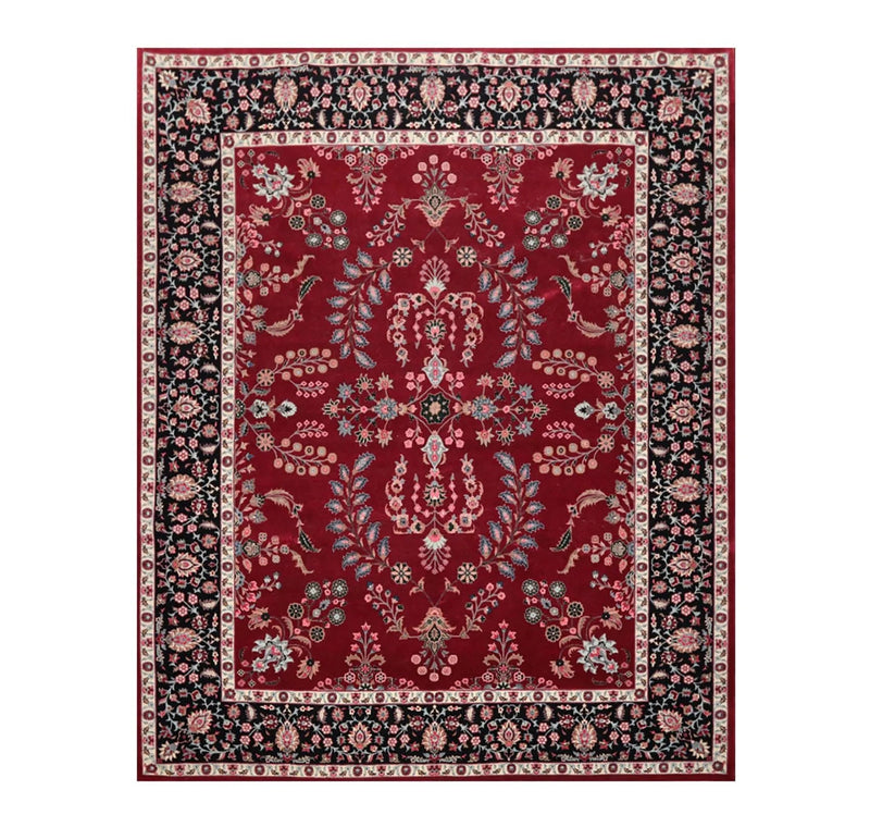 8'3'' x 10'4'' Hand Knotted Wool PakPersian 16/18 Saroukk 300 KPSI Area Rug Wine