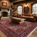 6'4" x 8'8" Hand Knotted Herizz 100% Wool Traditional Oriental Area Rug Rust