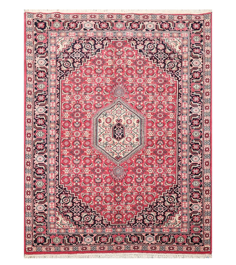 5'6'' x 7'11'' Hand Knotted Rare Romanian Ferahaan 100% Wool Area Rug Pink Black
