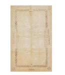 5' x 8' Hand Knotted Tibetan Wool Greek Key Modern Plus Pile Area Rug Ivory