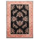 6' x 9' Hand Knotted 100% Wool Rare Romanian Saroukk Area Rug Black