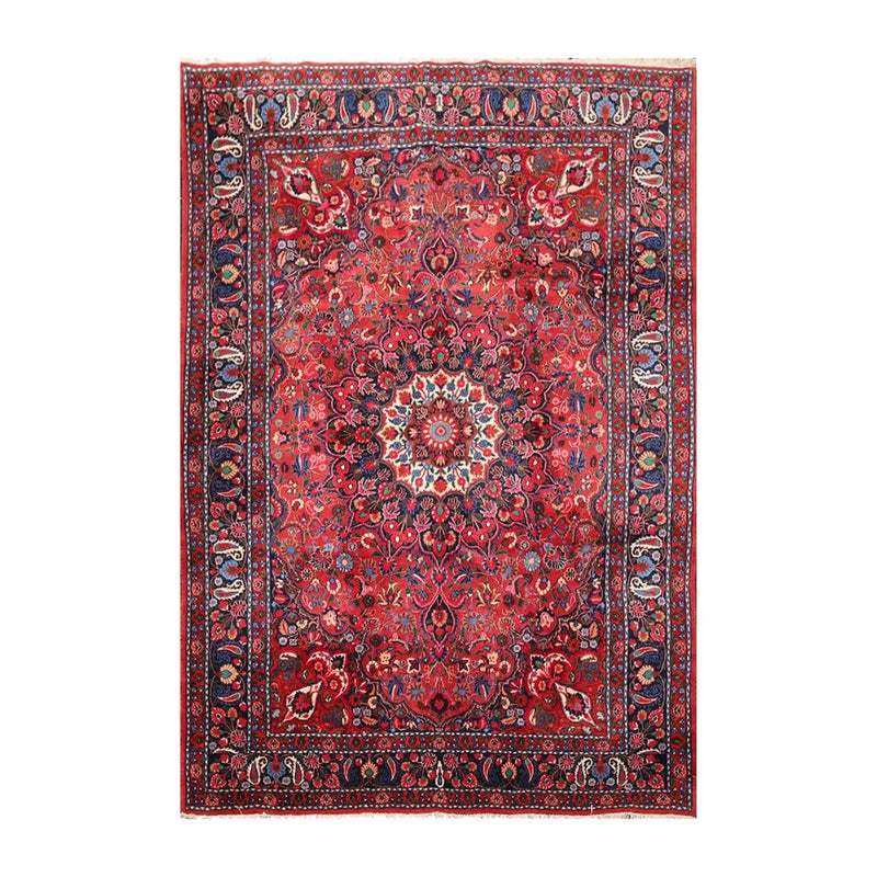 6'3'' x 8'11'' Hand Knotted Wool Bidjaar 200 KPSI Oriental Area Rug Rusty Red
