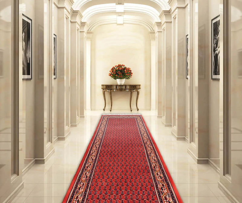 2'6" x 16'6” Hand Knotted 100% Wool Seraband Oriental Area Rug Coral