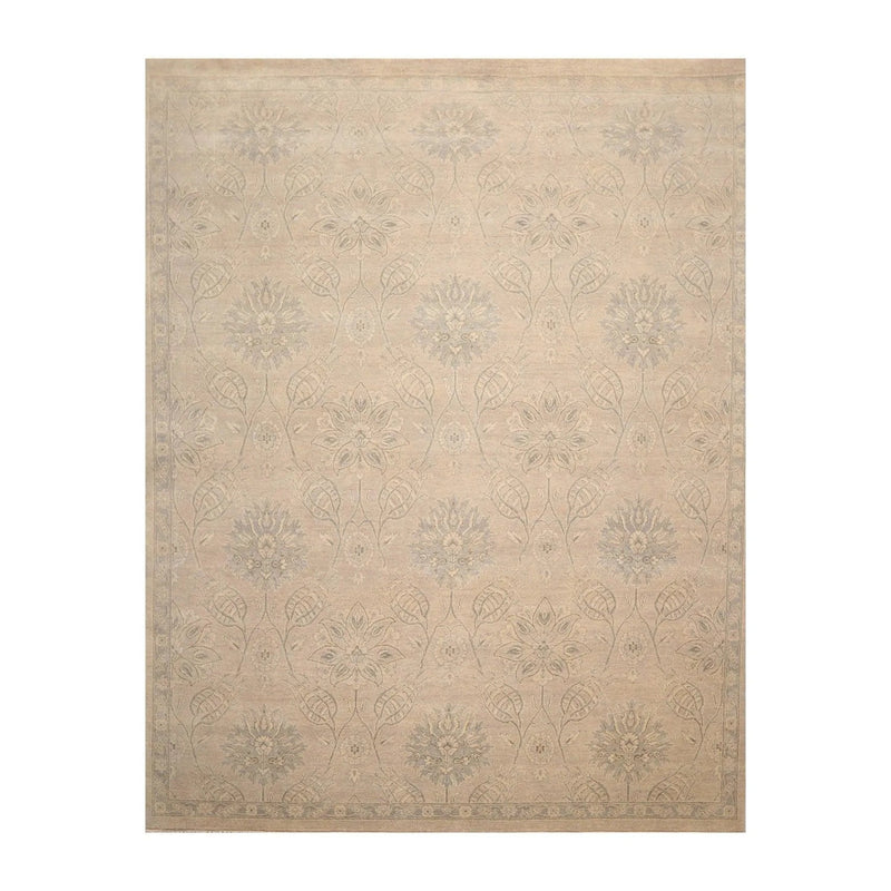 8'1'' x 10'2'' Hand Knotted 100% Wool Transitional Oriental Area Rug Gray
