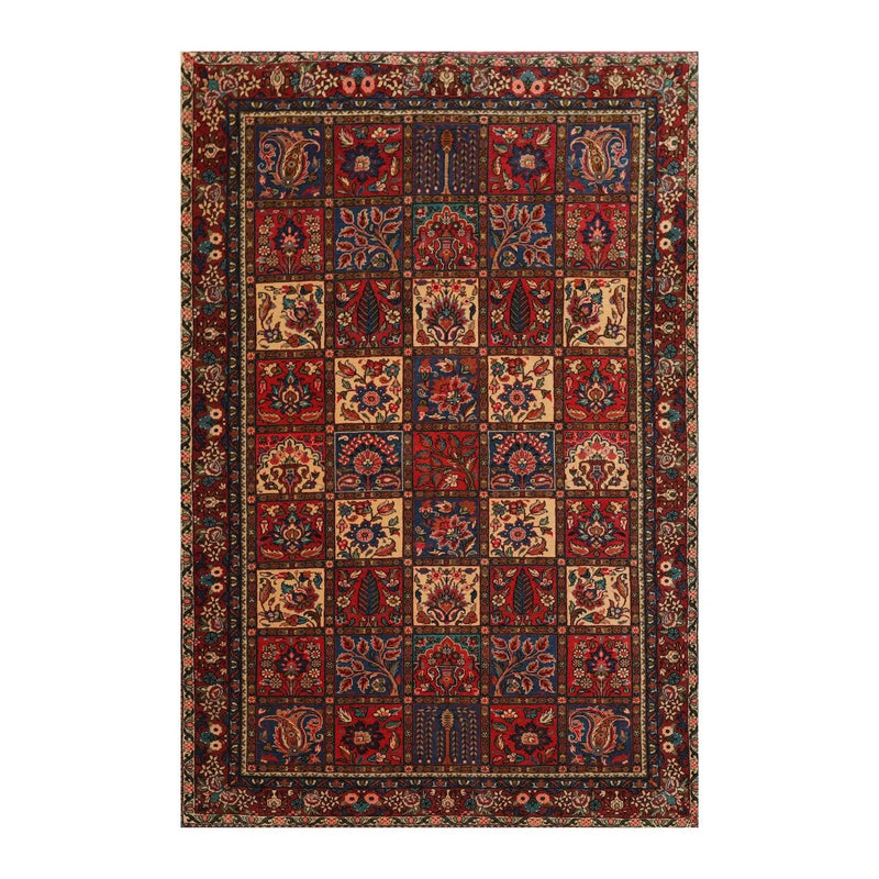 5'5''x8'1'' Hand Knotted 100% Wool Bhakhtiarii Traditional Oriental Area Rug Red