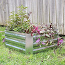 Sunnydaze 11.75" H Raised Metal Garden Bed - Galvanized Raised Garden Bed Outdoor for Vegetables and Flowers - Silver - Square by GreenHaven Gardens