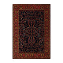 6x9 Navy, Rose Hand Knotted 100% Wool Sarouk Traditional 200 KPSI Oriental Area Rug