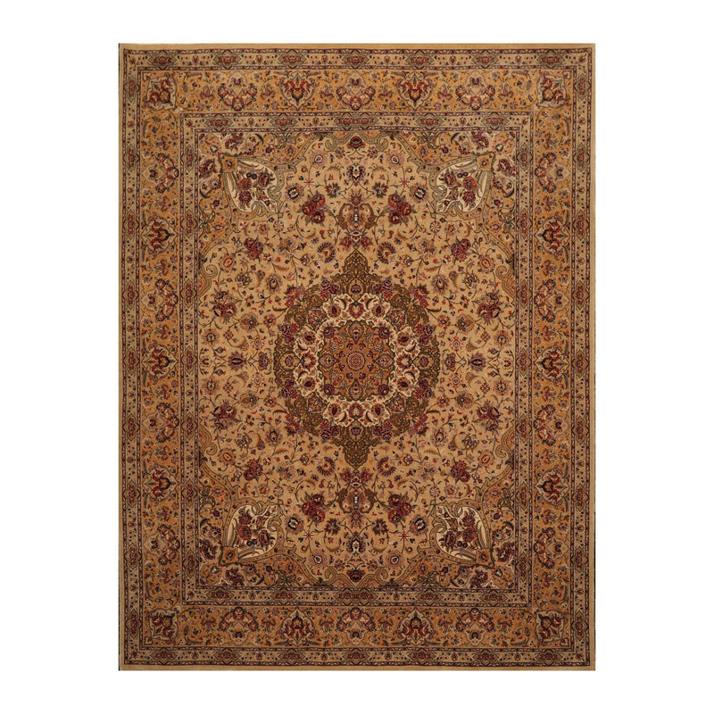 8'2" x 10'3" Hand Knotted 100% Wool Pak-Parsian 16/18 300 KPSI Area Rug Tan