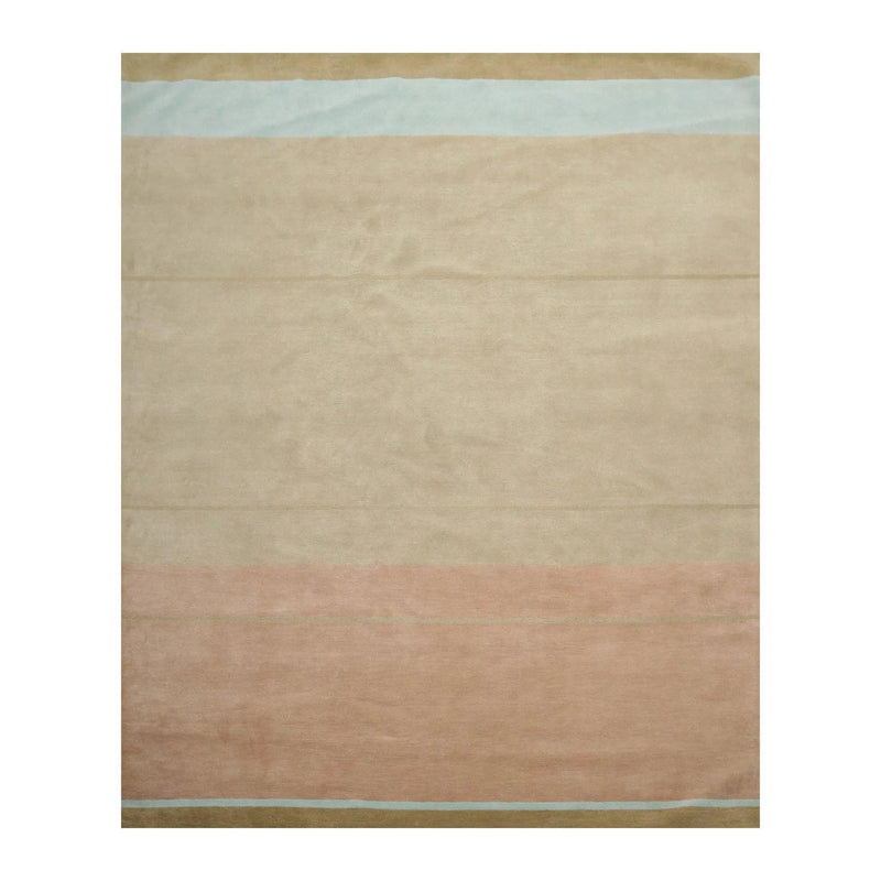 8' x 10' Muted Hand Knotted Designer Tibetan 100% Wool Modern Oriental Area Rug