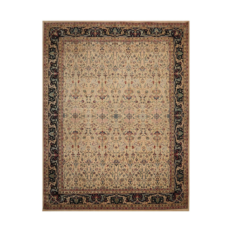 9'1" x 12' Hand Knotted 100% Wool Pak-Parsian 16/18 300 KPSI Area Rug Beige