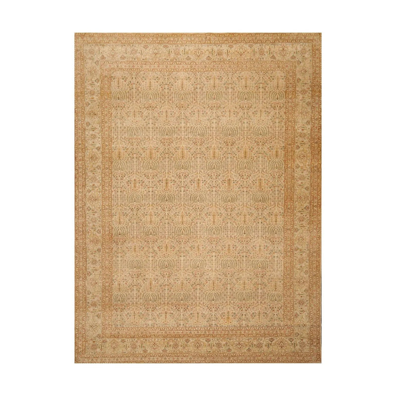 8'7'' x 11'7'' Hand Knotted 100% Wool Tree of life Oriental Area Rug Beige