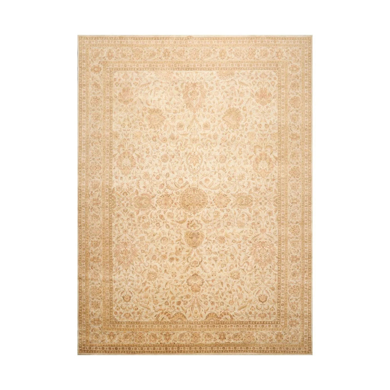 8'9'' x 12'3'' Hand Knotted Wool Agra Vegetable Dyes Oriental Area Rug Beige