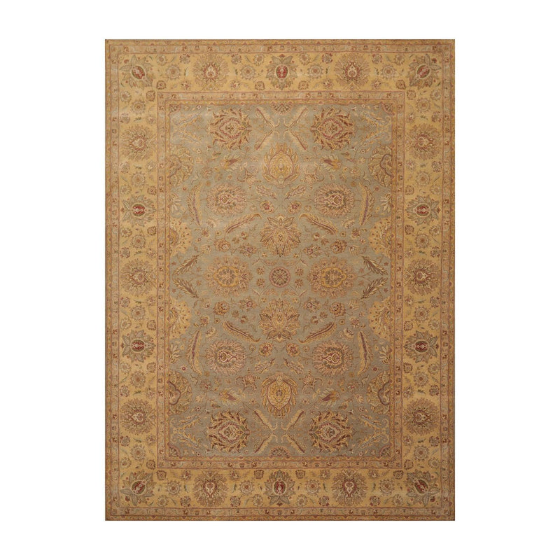 8'7" x 11'4" Hand Knotted Wool Pakpersian 16/18 300 KPSI Area Rug Gray Gold